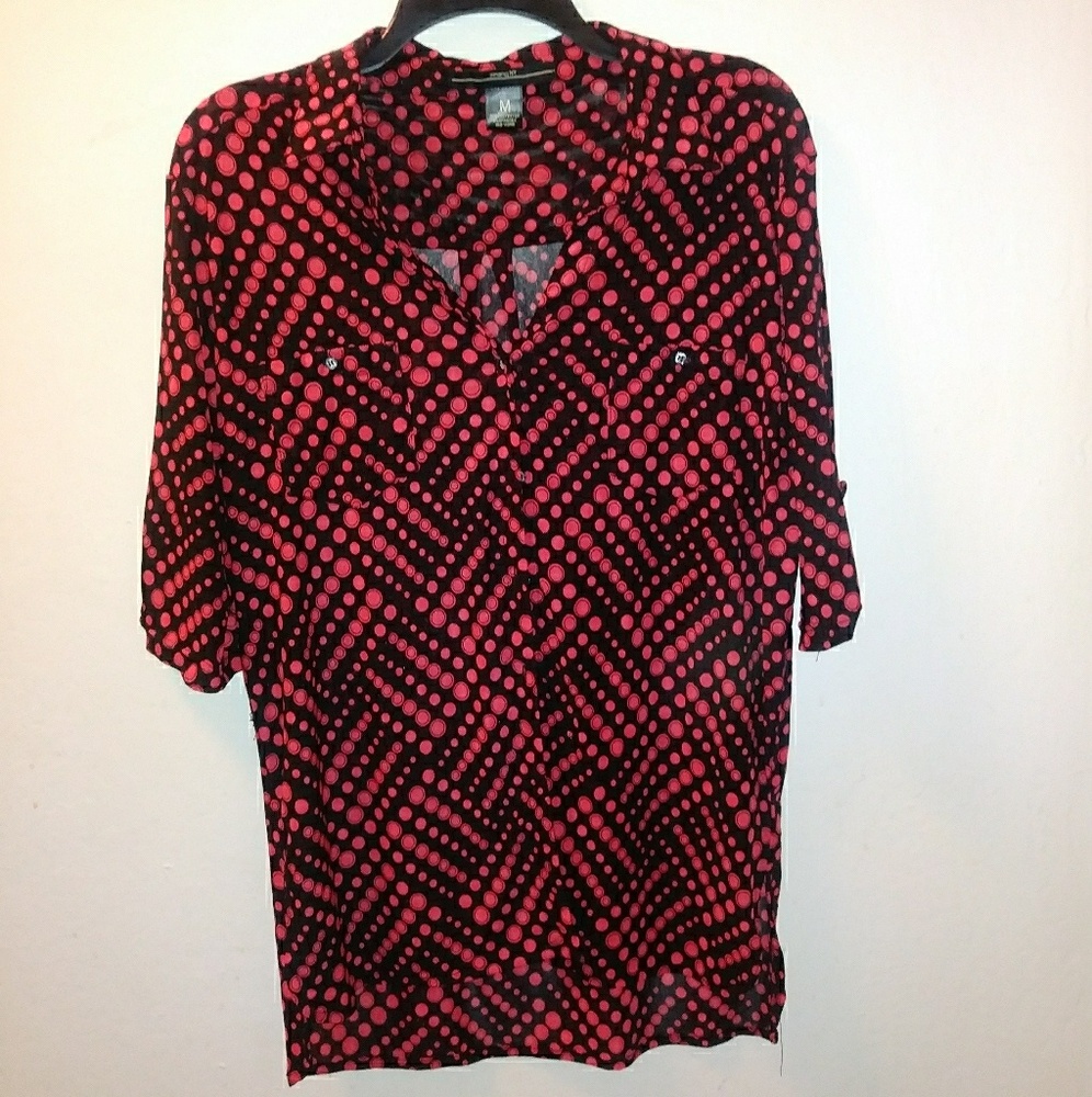 Red Polka Dot Button Down Shirt